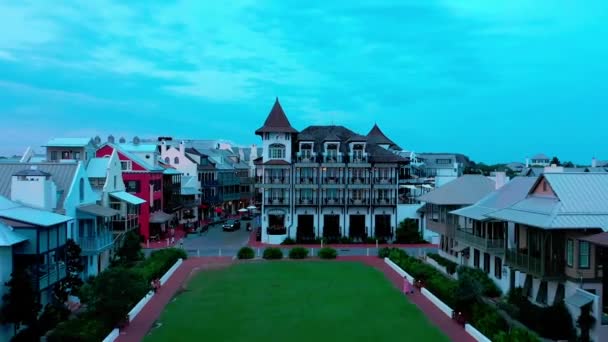 Widok Drona Odlatujące Pearl Hotel Rosemary Beach Floryda — Wideo stockowe