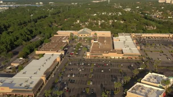 Widok Drona Latający Kierunku Centrum Dziedzińca Centrum Handlowego Silver Sands — Wideo stockowe