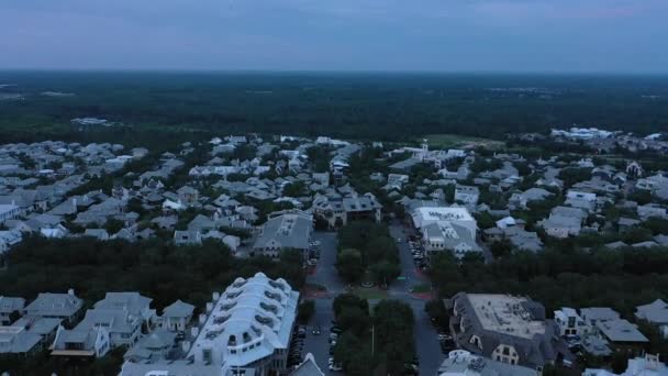 Drone Vista Voando Sobre Rosemary Beach Florida — Vídeo de Stock