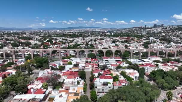 Slider Shot Beautiful Famous Aqueduct Queretaro México — Vídeo de stock