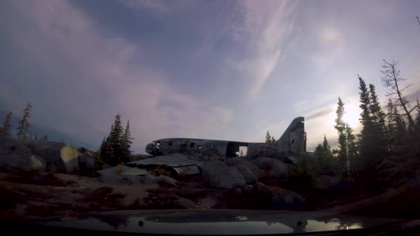 丘吉尔马尼托巴省附近的皮吉普飞机残骸小姐号 — 图库视频影像