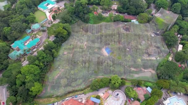 Aerial Drone Shot Bird Park Which Biggest Aviary Kuala Lumpur — Stock Video