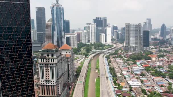 Luftaufnahme Der Skyline Der Innenstadt Von Kuala Lumper Akleh Highway — Stockvideo