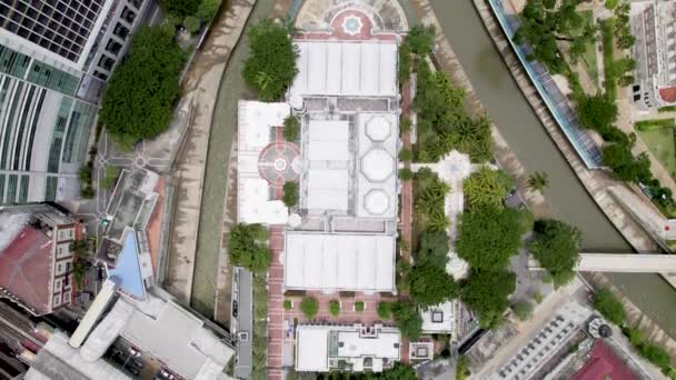 Luftaufnahme Der Jamek Moschee Kuala Lumpur Malaysia — Stockvideo