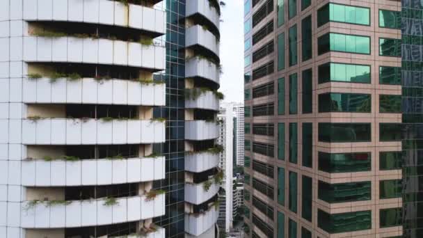 Куала Лумпур Малайзія Дрон Піднімається Хмарочоси Виявляє Вежу Мердека Пнб — стокове відео
