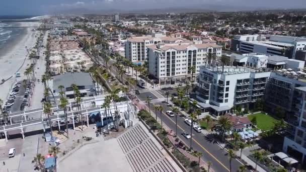 Hotels Oceanside Drone View — Stockvideo