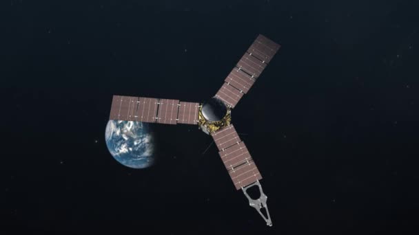 Sonda Espacial Juno Saliendo Tierra Dirigiéndose Espacio Exterior — Vídeo de stock