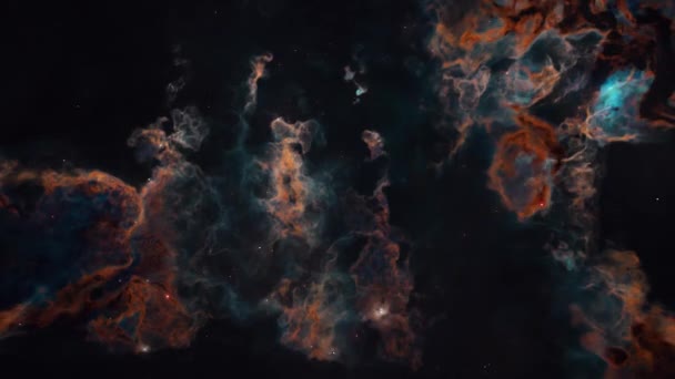 Vackra Bruna Och Gröna Gasformiga Nebulosan Djupa Rymden — Stockvideo