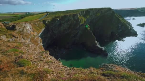 Hell Mouth Cliff Strand Dicht Bij Ives Cornwall Engeland Verenigd — Stockvideo