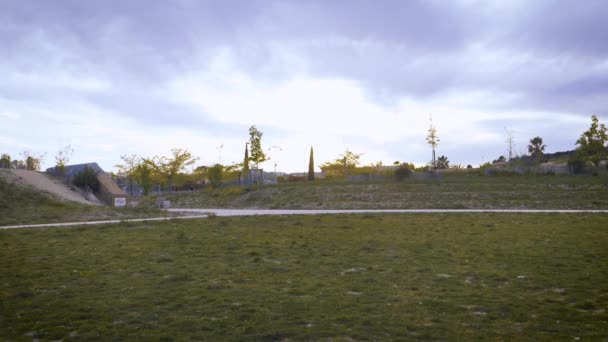 Фотография Высокого Атлета Бегущего Траве — стоковое видео