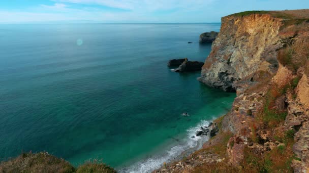 Cinemagraph Seamless Vídeo Loop Cliff Seaside Beach Close Ives Cornwall — Vídeo de Stock