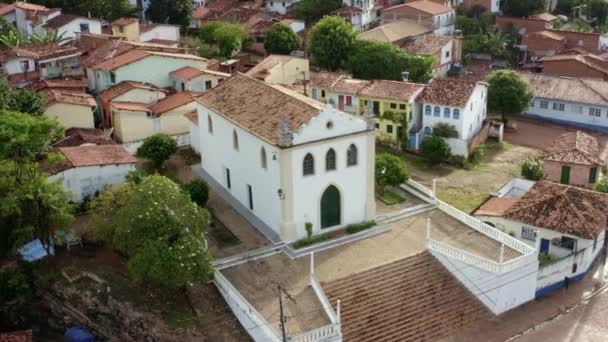 Belo Drone Aéreo Filmado Uma Igreja Católica Século Xix Cidade — Vídeo de Stock
