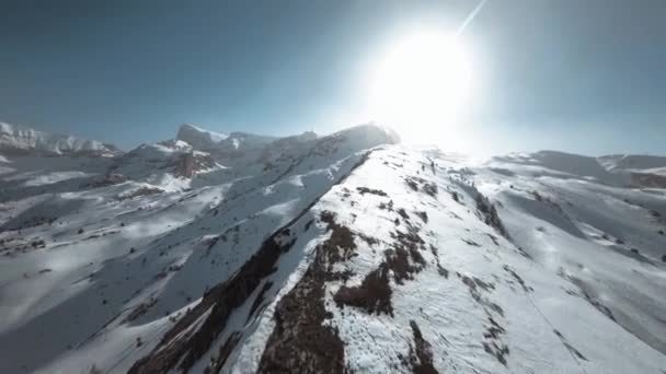 Fransız Karlı Alpleri Üzerinde Fpv Hava — Stok video