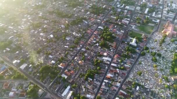 Drone Shot Parintins Município Localizado Leste Estado Amazonas — Vídeo de Stock