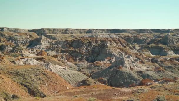 Bandlands Hoodoos Μια Έρημο Στην Αλμπέρτα Του Καναδά Κατά Διάρκεια — Αρχείο Βίντεο