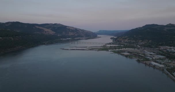 Drone Aérien Hood River Oregon Soir Été Tourné Sur Mavic — Video
