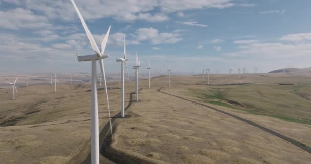 Drohnenantenne Von Windkraftanlagen Süden Washingtons Schuss Auf Mavic Cine Fps — Stockvideo