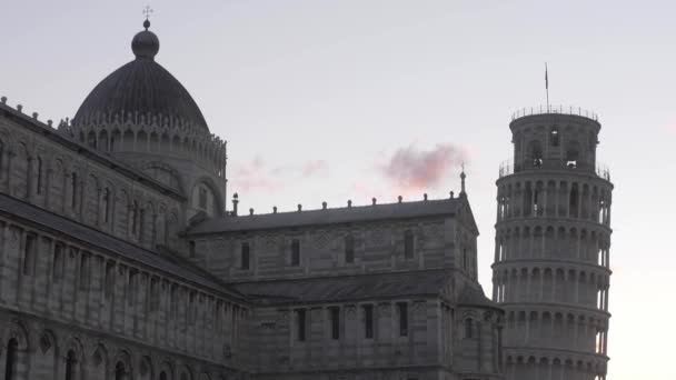 Turnul Înclinat Pisa Catedrala Gimbal Mișcare Dimineață Oră Aur Tuscana — Videoclip de stoc