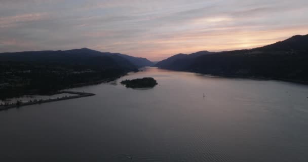 Drohnenantenne Der Columbia River Gorge Bei Sonnenuntergang Schuss Auf Mavic — Stockvideo