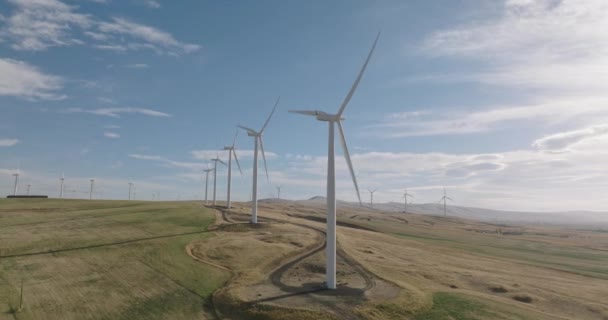 Drohnenantenne Von Windkraftanlagen Süden Washingtons Schuss Auf Mavic Cine Fps — Stockvideo
