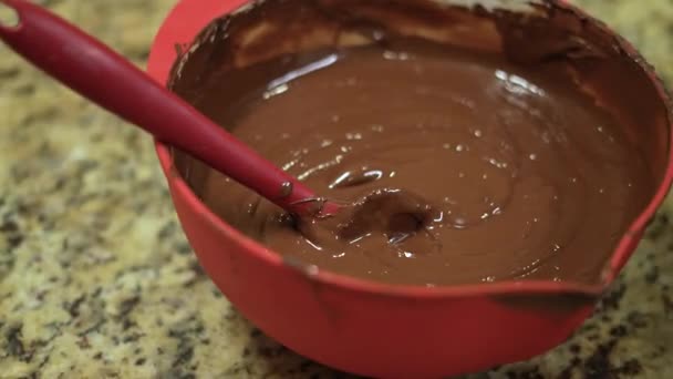 Erimiş Çikolatalı Kase Özel Yapımı Şekerlemeler Yapımı Yapımı Çikolata Fabrikası — Stok video
