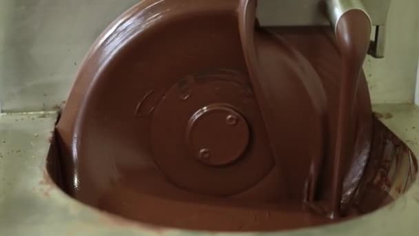 Cioccolato Fuso Fabbrica Cioccolato Fatto Mano Cacao Stampo Pasticceria Cioccolateria — Video Stock