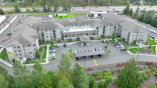 Wide Establishing Aerial View Retirement Home Community Washington State — 비디오