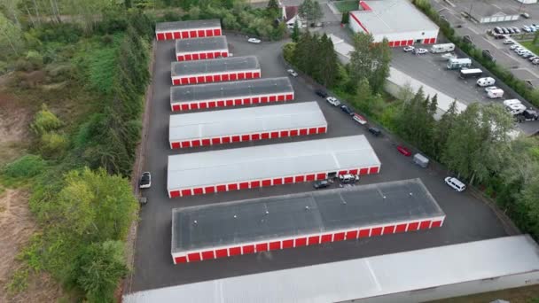 Drone Shot Mid Size Personal Storage Unit Facility — Stock Video