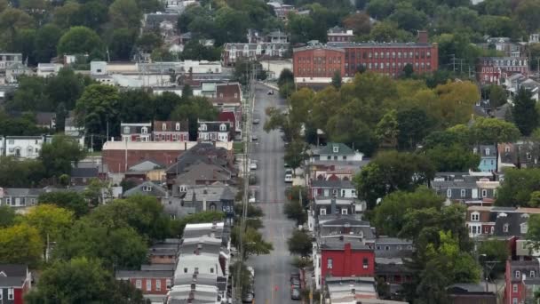 美国城市的空中缩放 美国下城的住宅 美国住宅区 — 图库视频影像