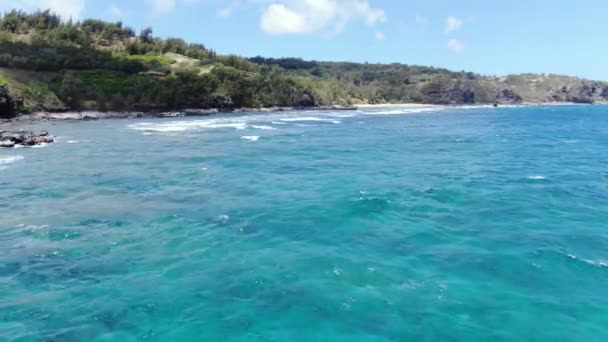 Plaża Punalau Maui Antena Krystalicznie Czysta Turkusowa Woda Tocząca Się — Wideo stockowe