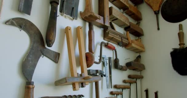 Close Work Tools Joinery Diy Workshop Hammers Screwdrivers — Vídeo de stock