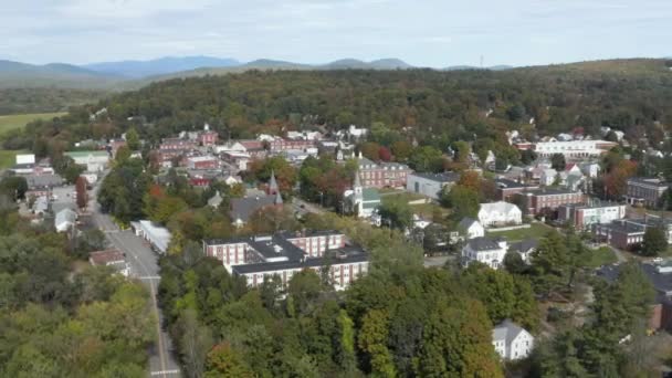 Gorgeous Aerial View University Maine Farmington — Vídeos de Stock