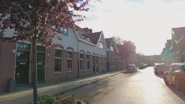 Κανείς Στο Παλιό Δρόμο Τούβλο Στο Κέντρο Του Eindhoven Στην — Αρχείο Βίντεο