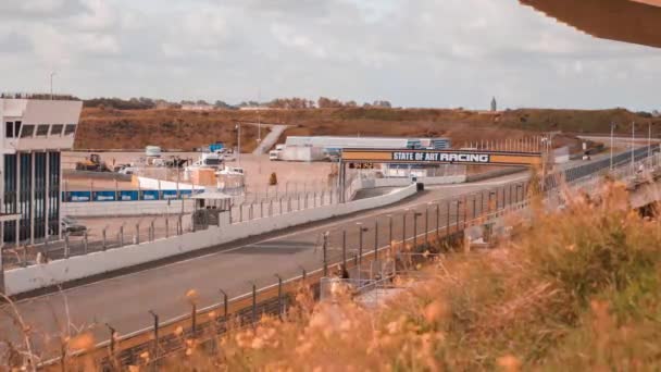 Time Lapse Finish Line Auto Sport Race Event Circuit Zandvoort — Stok Video