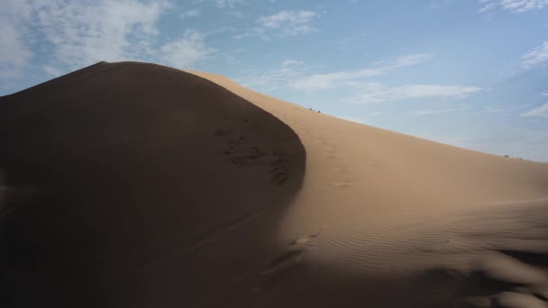 Dune Cantanti Altyn Emel Kazakistan Luce Ombra Nella Sabbia Primo — Video Stock