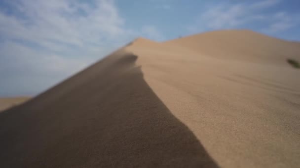 Vent Dans Désert Soufflant Sable Changeant Forme Dune Dunes Chantantes — Video