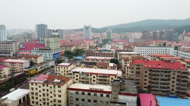 Aerial 360 Grados Panorama Cinematográfico Del Paisaje Urbano Distrito Huancui — Vídeos de Stock