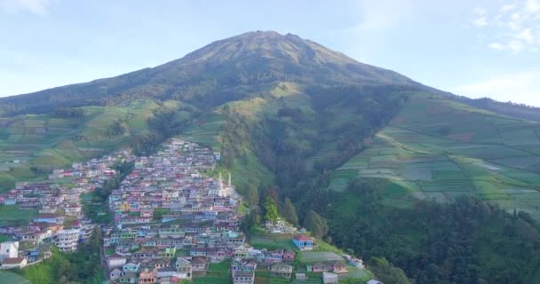 Aerial Wideo Stoku Góry Widokiem Plantację Wsi Doliny Butuh Village — Wideo stockowe