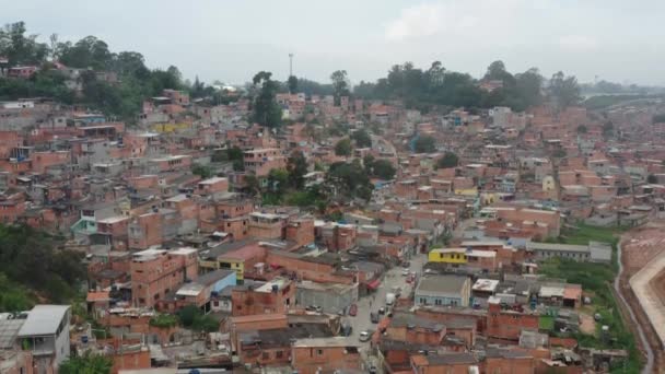 Nsansız Hava Aracı Brezilya Nın Canlı Favela Sını Devlet Tarafından — Stok video