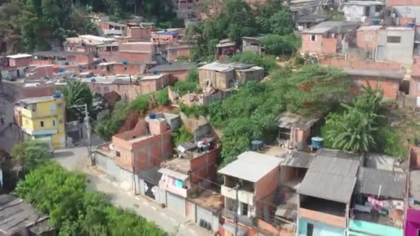 Dron Létající Nad Favela Slum Nachází Brazílii Známý Pro Favela — Stock video