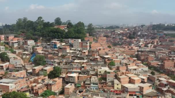 Безпілотний Постріл Favela Cantagalo Ріо Жанейро Будинки Помешкання Стоять Пагорбі — стокове відео