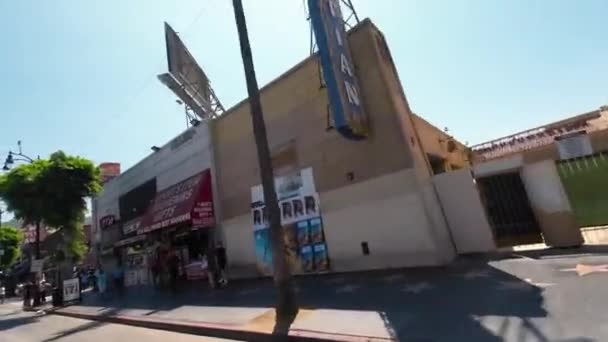 Hollywood Bulvarı Nın Görüntüsü Los Angeles Taki Ünlü Cadde Boyunca — Stok video