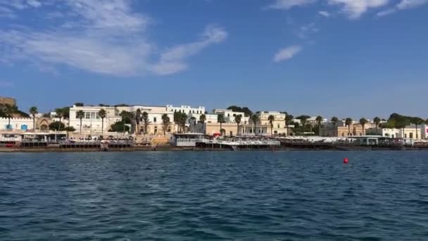 Zee Kust Van Santa Maria Leuca Zuid Italiaanse Stad Gezien — Stockvideo
