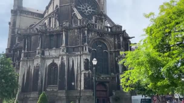 Catherines Kirke Brussel Belgia Bred – stockvideo