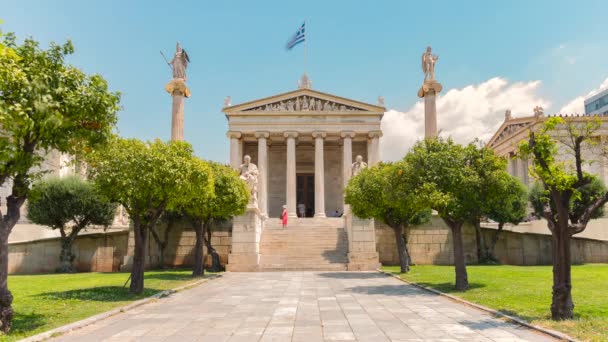 Timelapse City Athens Panepistimiou Street View Athens Academy — Vídeos de Stock