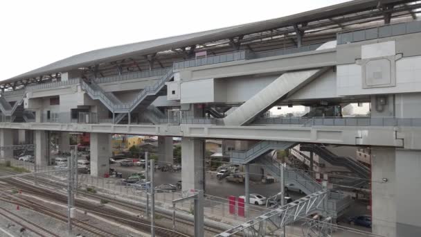 Gare Nouvellement Construite Système Ferroviaire Soutient Voyage Grand Nombre Personnes — Video