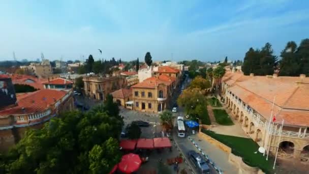 Widok Lotu Ptaka Budynek Sądu Historycznego Starym Mieście Nikozji Cypr — Wideo stockowe