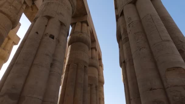 Pohled Sloupy Hypostylové Síně Luxorském Chrámu Pilíře Staroegyptské Civilizace — Stock video
