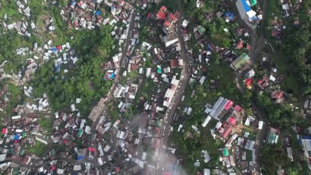 Cloudy Aerial View Kohima Town — Vídeos de Stock