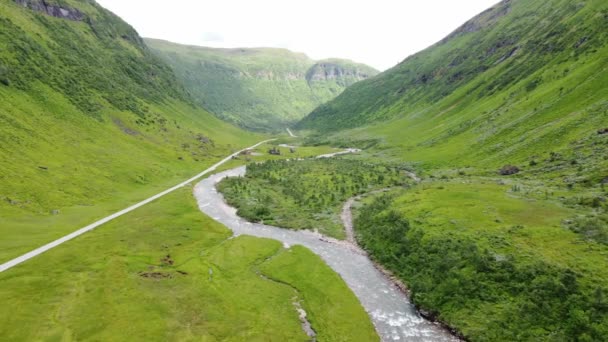 Voss Norveç Yakın Vikafjell Dağı Nda Nehri Olan Sakin Sakin — Stok video